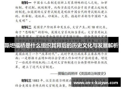 斯坦福桥是什么组织其背后的历史文化与发展解析